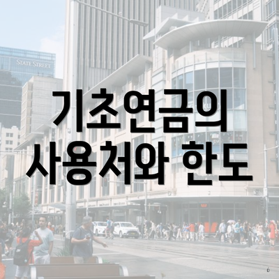 기초연금의 사용처와 한도