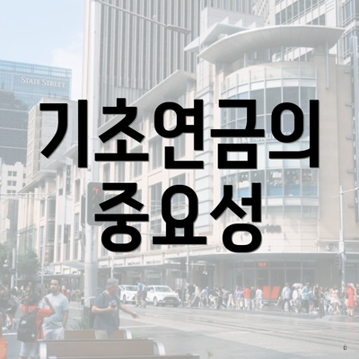 기초연금의 중요성