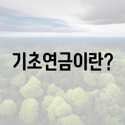 기초연금이란?