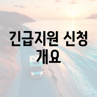 긴급지원 신청 개요