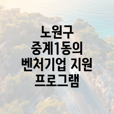 노원구 중계1동의 벤처기업 지원 프로그램