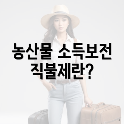 농산물 소득보전 직불제란?