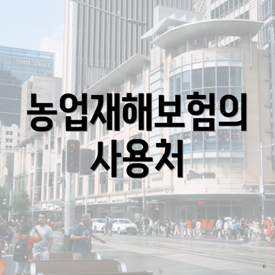 농업재해보험의 사용처