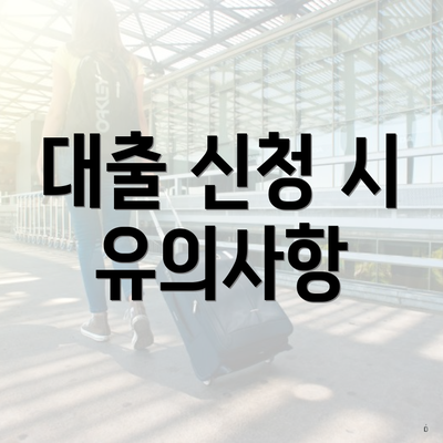 대출 신청 시 유의사항