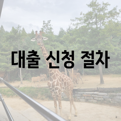 대출 신청 절차