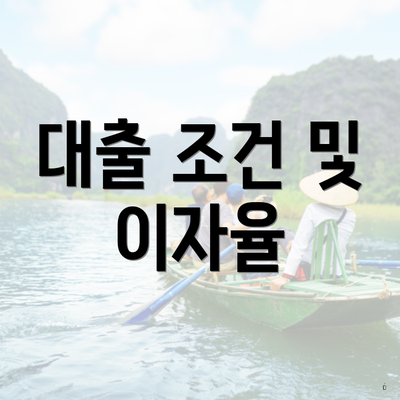 대출 조건 및 이자율