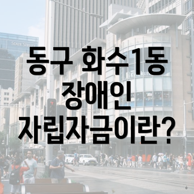 동구 화수1동 장애인 자립자금이란?