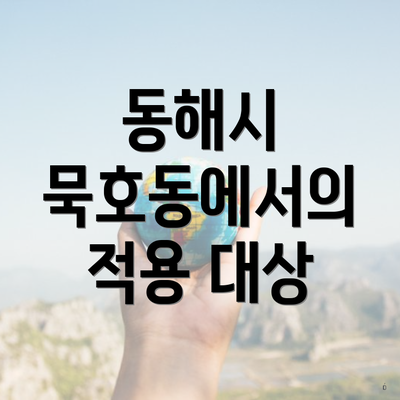 동해시 묵호동에서의 적용 대상