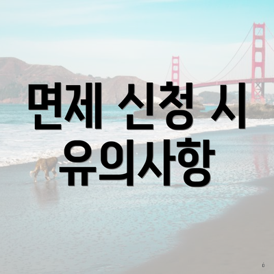 면제 신청 시 유의사항