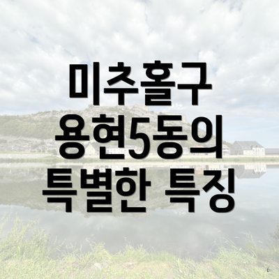 미추홀구 용현5동의 특별한 특징