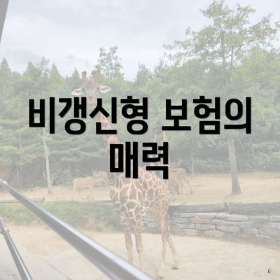 비갱신형 보험의 매력