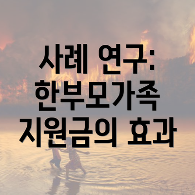 사례 연구: 한부모가족 지원금의 효과