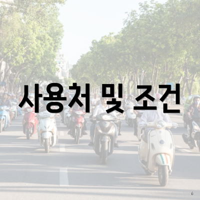 사용처 및 조건