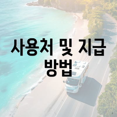 사용처 및 지급 방법
