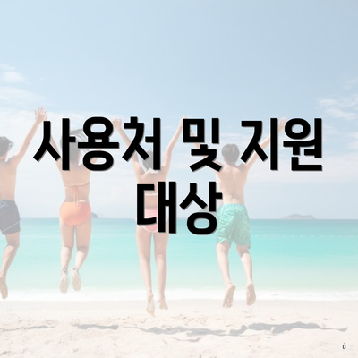 사용처 및 지원 대상