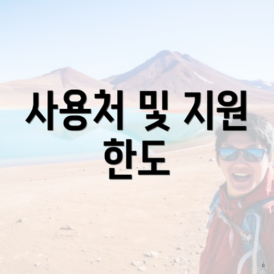 사용처 및 지원 한도