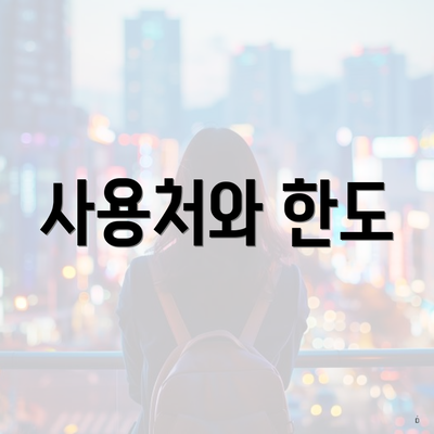 사용처와 한도