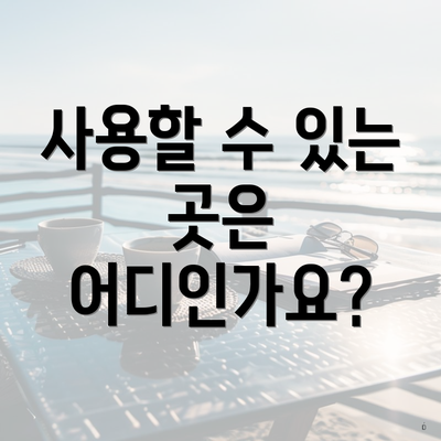 사용할 수 있는 곳은 어디인가요?