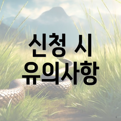 신청 시 유의사항