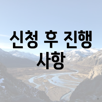 신청 후 진행 사항