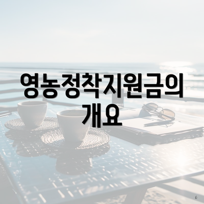 영농정착지원금의 개요