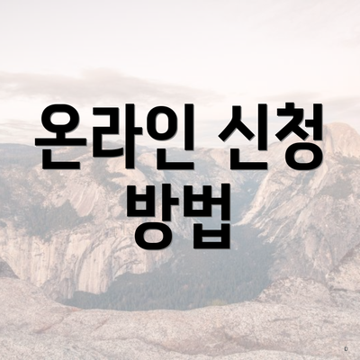 온라인 신청 방법
