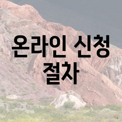 온라인 신청 절차