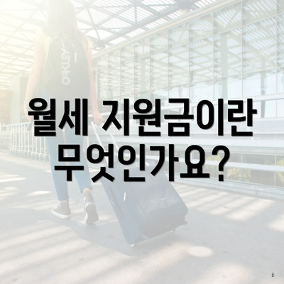 월세 지원금이란 무엇인가요?