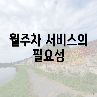 월주차 서비스의 필요성