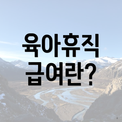 육아휴직 급여란?
