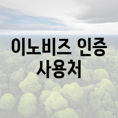 이노비즈 인증 사용처