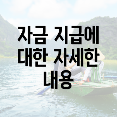 자금 지급에 대한 자세한 내용