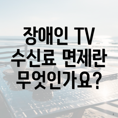 장애인 TV 수신료 면제란 무엇인가요?