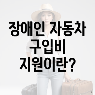 장애인 자동차 구입비 지원이란?
