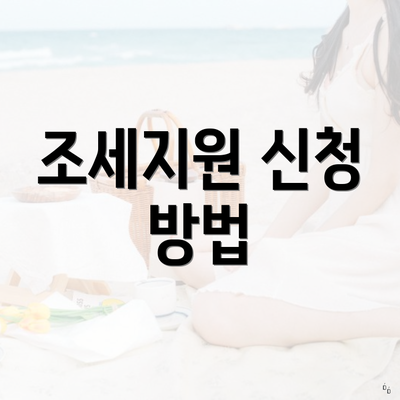 조세지원 신청 방법