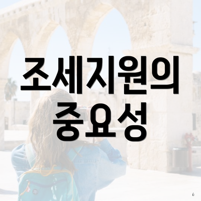 조세지원의 중요성