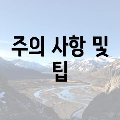 주의 사항 및 팁