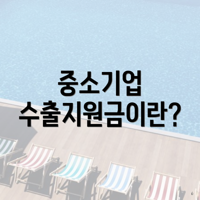 중소기업 수출지원금이란?