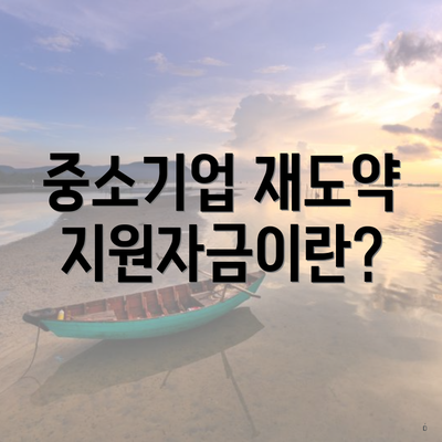 중소기업 재도약지원자금이란?