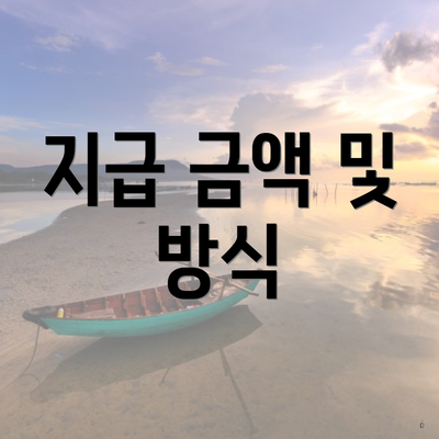 지급 금액 및 방식