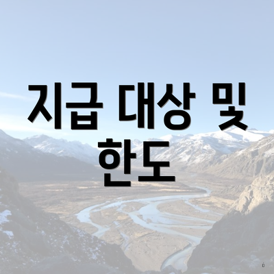 지급 대상 및 한도