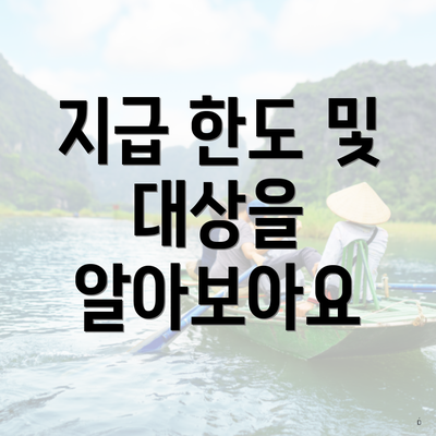 지급 한도 및 대상을 알아보아요