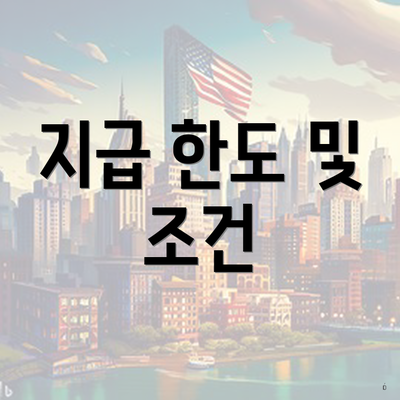 지급 한도 및 조건