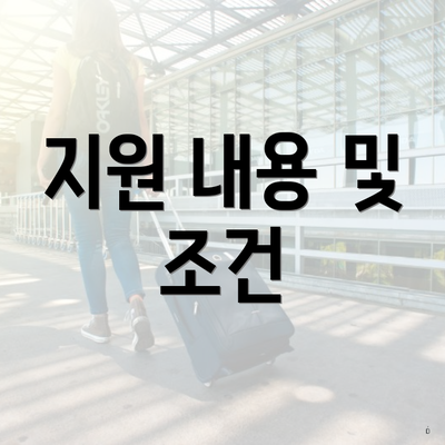 지원 내용 및 조건