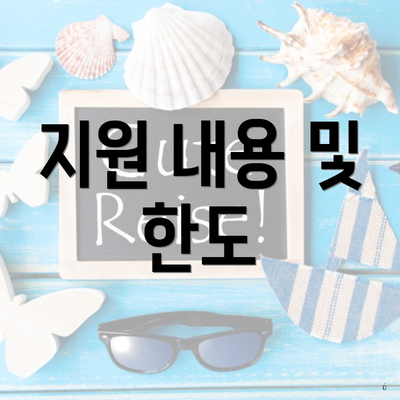 지원 내용 및 한도