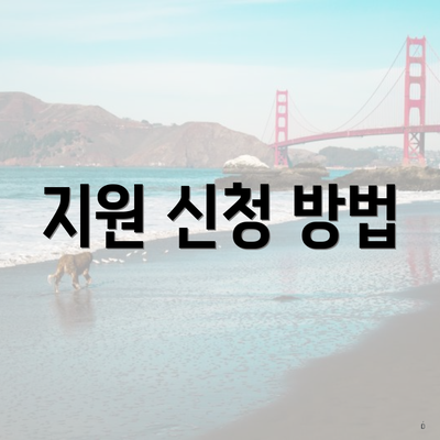 지원 신청 방법