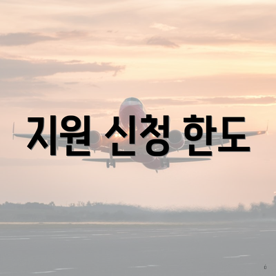 지원 신청 한도