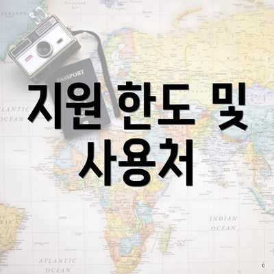 지원 한도 및 사용처