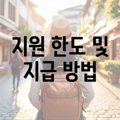 지원 한도 및 지급 방법