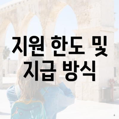 지원 한도 및 지급 방식